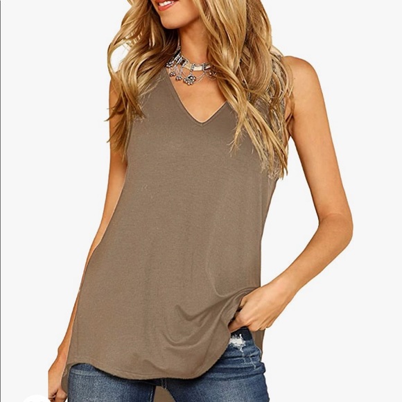 Khaki Brown Tunic Tank - Picture 1 of 3
